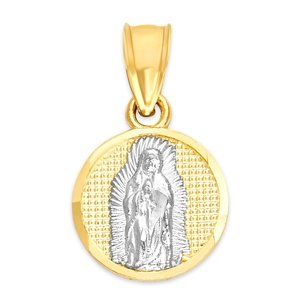 10k Gold Our Lady of Guadalupe Virgin Mary Pendant